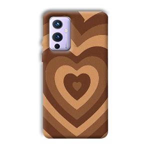 Brown Hearts Phone Customized Printed Back Cover for OnePlus 9