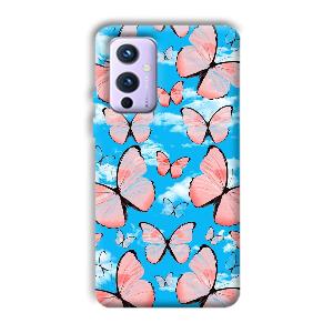 Pink Butterflies Phone Customized Printed Back Cover for OnePlus 9