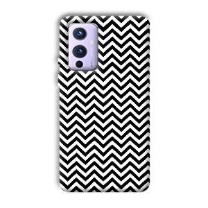 Black White Zig Zag Phone Customized Printed Back Cover for OnePlus 9