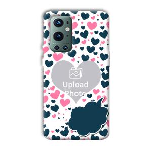 Blue & Pink Hearts Customized Printed Back Cover for OnePlus 9 Pro