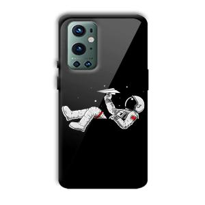 Lazy Astronaut Customized Printed Glass Back Cover for OnePlus 9 Pro
