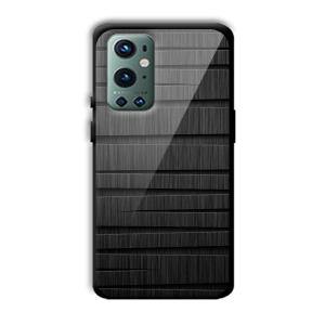 Black Wooden Pattern Customized Printed Glass Back Cover for OnePlus 9 Pro