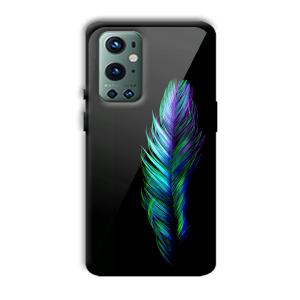 Neon Feather Customized Printed Glass Back Cover for OnePlus 9 Pro