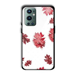 Red Leaves Customized Printed Glass Back Cover for OnePlus 9 Pro