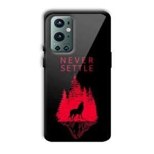 Never Settle Customized Printed Glass Back Cover for OnePlus 9 Pro