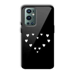 Little White Hearts Customized Printed Glass Back Cover for OnePlus 9 Pro