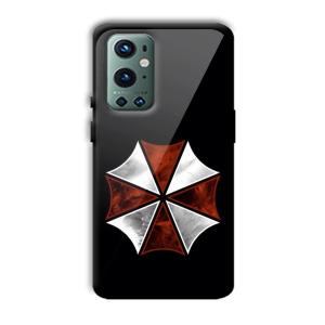 Red and Silver Customized Printed Glass Back Cover for OnePlus 9 Pro
