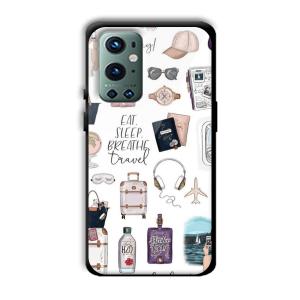 Eat Sleep Breathe Travel Customized Printed Glass Back Cover for OnePlus 9 Pro