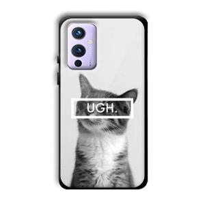 UGH Irritated Cat Customized Printed Glass Back Cover for OnePlus 9