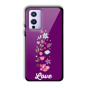 Purple Love Customized Printed Glass Back Cover for OnePlus 9