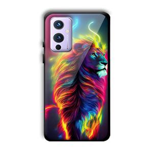 Neon Lion Customized Printed Glass Back Cover for OnePlus 9