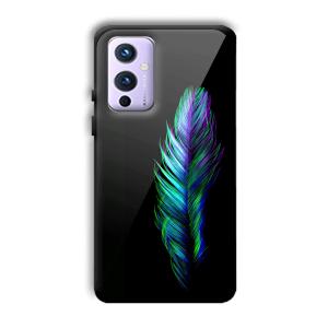 Neon Feather Customized Printed Glass Back Cover for OnePlus 9