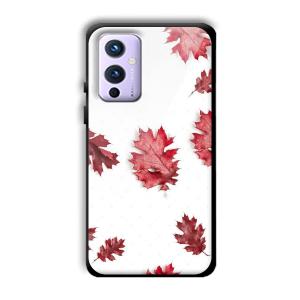 Red Leaves Customized Printed Glass Back Cover for OnePlus 9