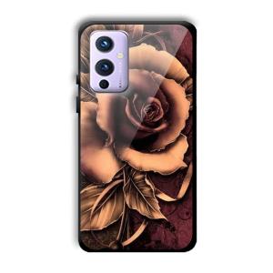 Brown Rose Customized Printed Glass Back Cover for OnePlus 9