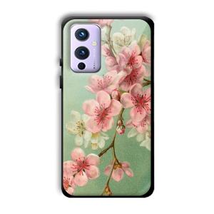 Pink Flowers Customized Printed Glass Back Cover for OnePlus 9