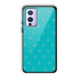 Teal Anchor Customized Printed Glass Back Cover for OnePlus 9