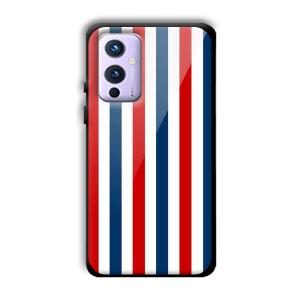 Red and Blue Customized Printed Glass Back Cover for OnePlus 9