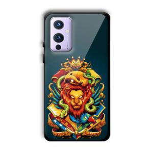 Fiery Lion Customized Printed Glass Back Cover for OnePlus 9