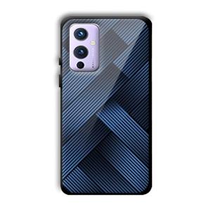 Blue Criss Cross Customized Printed Glass Back Cover for OnePlus 9