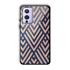 Gold and Blue Customized Printed Glass Back Cover for OnePlus 9