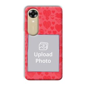 Red Hearts Customized Printed Back Cover for Oppo A17k