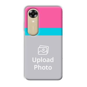 Pink & Sky Blue Customized Printed Back Cover for Oppo A17k