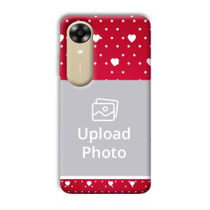 White Hearts Customized Printed Back Cover for Oppo A17k