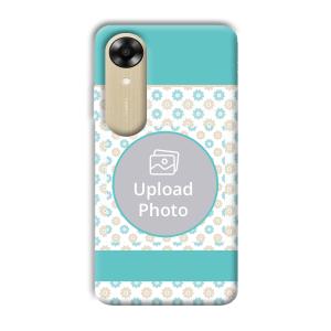Blue Flowers Customized Printed Back Cover for Oppo A17k