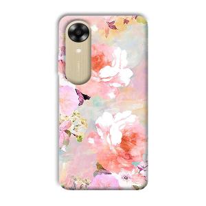 Floral Canvas Phone Customized Printed Back Cover for Oppo A17k