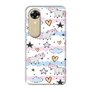 Unicorn Pattern Phone Customized Printed Back Cover for Oppo A17k