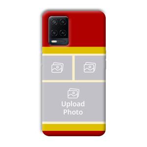 Red Yellow Collage Customized Printed Back Cover for Oppo A54