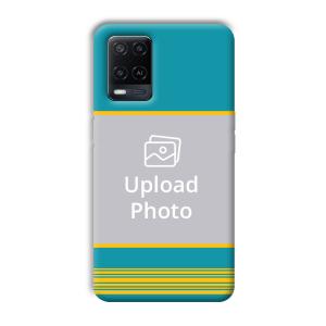 Yellow Blue Design Customized Printed Back Cover for Oppo A54