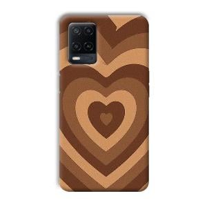 Brown Hearts Phone Customized Printed Back Cover for Oppo A54