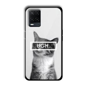UGH Irritated Cat Customized Printed Glass Back Cover for Oppo A54