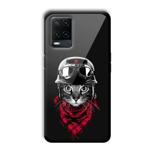 Rider Cat Customized Printed Glass Back Cover for Oppo A54