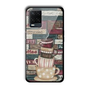 Coffee Design Customized Printed Glass Back Cover for Oppo A54