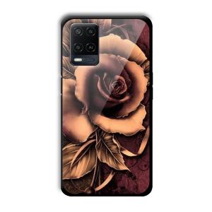 Brown Rose Customized Printed Glass Back Cover for Oppo A54