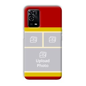 Red Yellow Collage Customized Printed Back Cover for Oppo A55