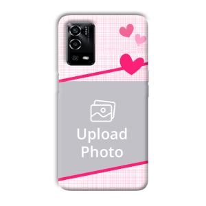 Pink Check Customized Printed Back Cover for Oppo A55