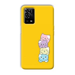 Colorful Kittens Phone Customized Printed Back Cover for Oppo A55