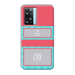 Blue Pink Customized Printed Back Cover for Oppo A77