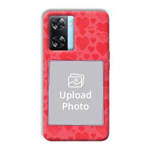 Red Hearts Customized Printed Back Cover for Oppo A77