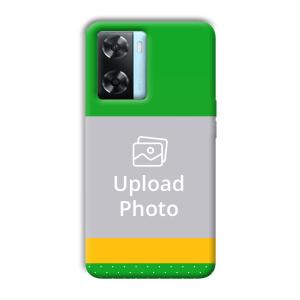Green Yellow Customized Printed Back Cover for Oppo A77
