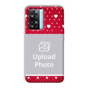 White Hearts Customized Printed Back Cover for Oppo A77