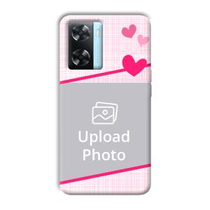 Pink Check Customized Printed Back Cover for Oppo A77