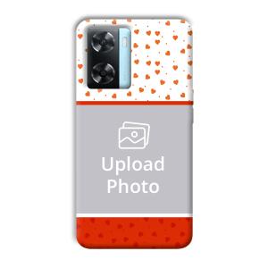 Orange Hearts Customized Printed Back Cover for Oppo A77