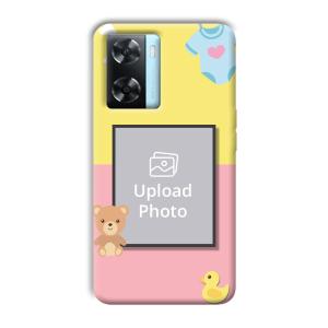 Teddy Bear Baby Design Customized Printed Back Cover for Oppo A77