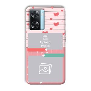 Pink Hearts Customized Printed Back Cover for Oppo A77