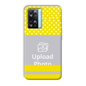 White & Yellow Customized Printed Back Cover for Oppo A77
