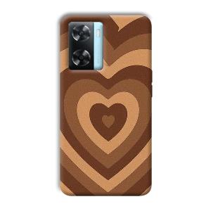 Brown Hearts Phone Customized Printed Back Cover for Oppo A77